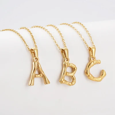 Collier monogramme avec pendentif lettre K en acier inoxydable et or, bijoux pour femmes