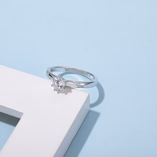 Bague en diamant en or pur 9K 14K 18K PT, conception brevetée originale, vente en gros d'usine, bijoux personnalisés à la mode pour femmes C05rb15ra27W