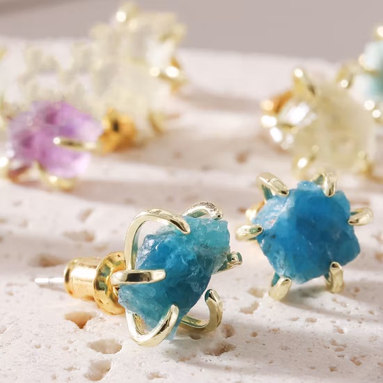 Accessoires aigue-marine pierres précieuses bijoux à quartz boucles d'oreilles en cristal