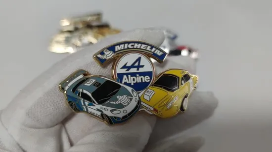 Broche de guitare en métal émaillé à paillettes de haute qualité