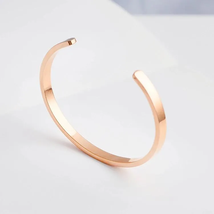 Bracelet jonc de manchette en acier inoxydable de mode de bijoux inspirants personnalisés